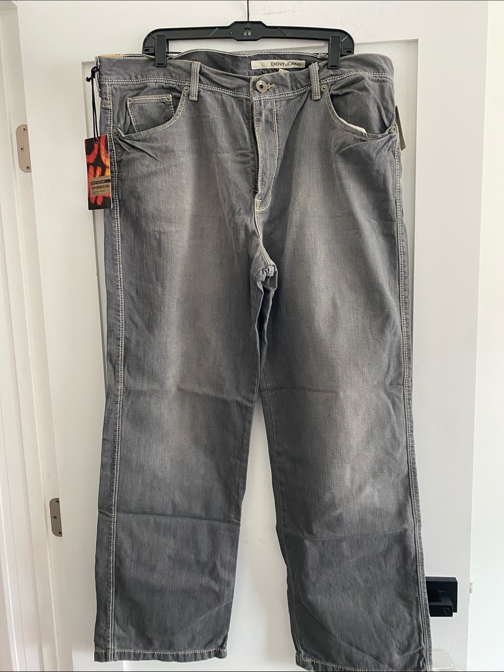 DKNY Straight-Leg Men's Jeans in Washed Gray